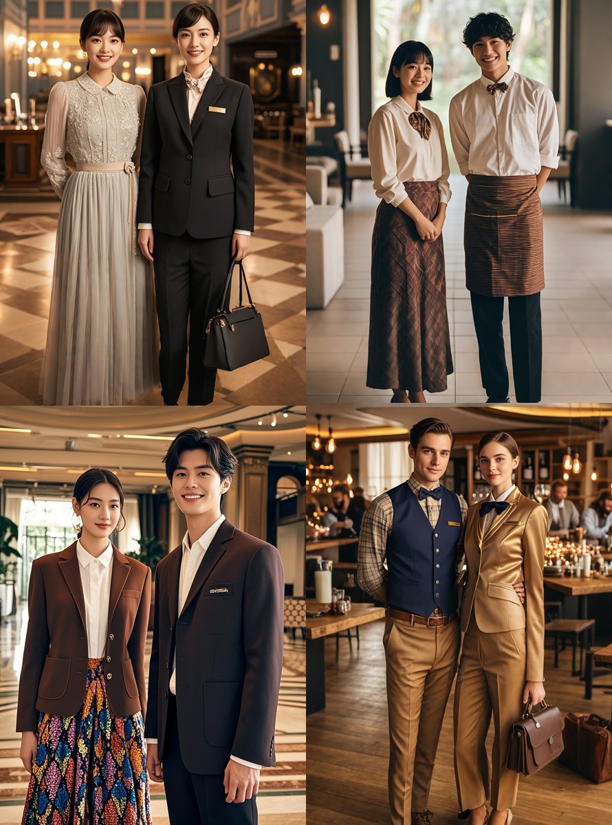 國際五星級酒店制服書籍畫冊，春秋季制服款式趨勢圖書，服裝畫冊，酒店制服設計
