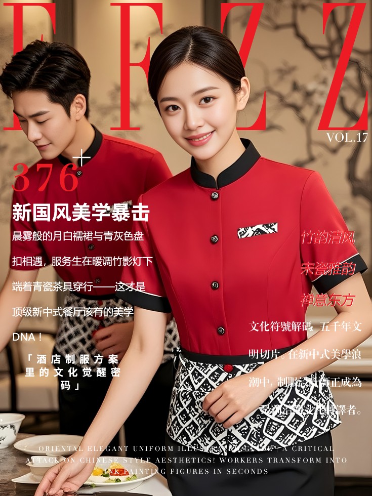 新國風美學(xué)制服-酒店中式餐廳服務(wù)員工作服文化符號解碼圖鑒