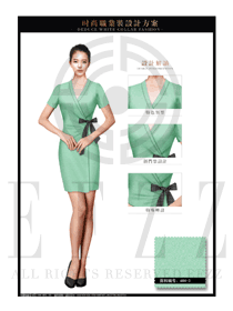 粉綠色OL女職業裝制服設計圖593