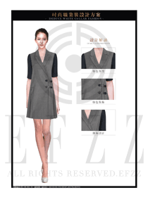 OL時(shí)尚灰色女職業(yè)裝夏裝制服設(shè)計(jì)圖623