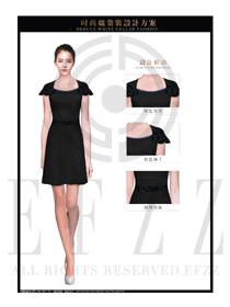 時(shí)尚黑色OL女款夏裝制服款式圖626