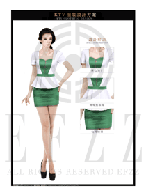 KTV綠色短裙款夜場DJ公主服裝設計圖801