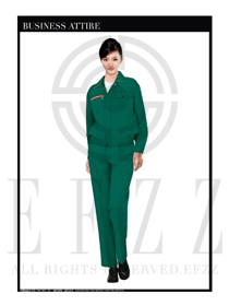 綠色春秋款工程服服裝設計圖1002