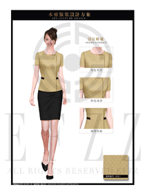 時尚金色女款美容SPA會所服務生服裝款式圖602