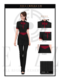 時尚黑色女款快餐服務(wù)生服裝款式圖215