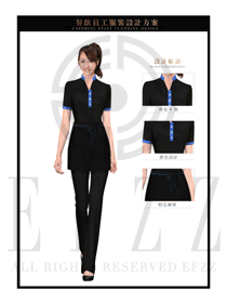 時尚黑色女款快餐服務生服裝款式圖217