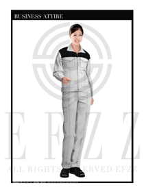 灰色春秋女款工程服服裝設(shè)計圖1012