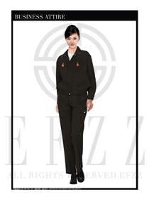 黑色春秋女款工程服服裝設計圖1020