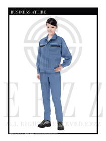 淺藍色春秋女款工程服服裝設計圖1022