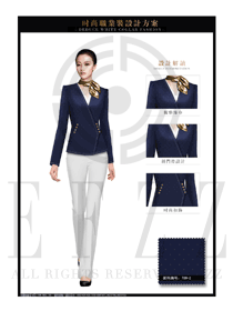 藏藍色女款職業套裝服裝款式圖1355