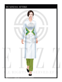 小清新白色長(zhǎng)裙款女按摩技師款式設(shè)計(jì)圖1367