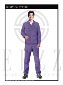 時(shí)尚紫色男款長(zhǎng)袖車間工作服裝制服設(shè)計(jì)圖1099