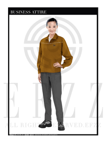 棕色女款4S店春秋工程服制服設計圖1153
