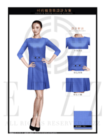 天藍色ol職業裝專賣店營業員服裝設計圖1498