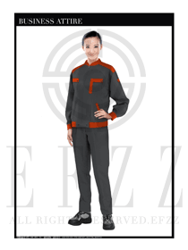 灰色長(zhǎng)袖女款4S店春秋工程服制服設(shè)計(jì)圖1176