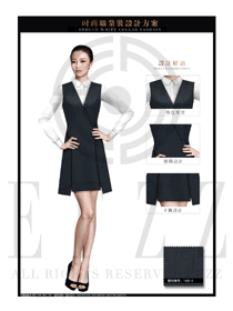 黑色ol時尚女職業裝夏裝制服設計圖699