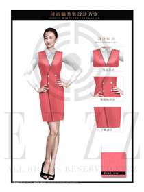淺紅色韓版女職業裝夏裝制服設計圖705