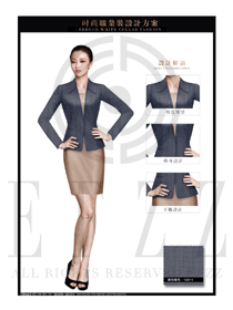 新款灰色女秋冬職業(yè)裝套裙款式設(shè)計圖1450