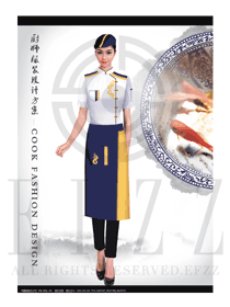 新款白色短袖女款中餐廳廚師服款式設(shè)計(jì)圖437