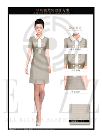 原創設計灰色女職業裝夏裝服裝款式圖729