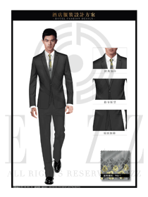 時尚黑色修身男款酒店大堂經(jīng)理制服款式圖1063