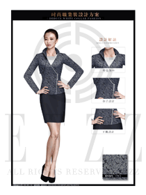 原創(chuàng)設(shè)計(jì)新款灰色腰果花女款酒店大堂經(jīng)理制服款式圖1107