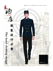 藏青色修身男款星級酒店門童制服款式圖1261