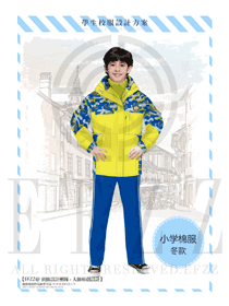 時(shí)尚黃色男款學(xué)生服校服款式設(shè)計(jì)圖016