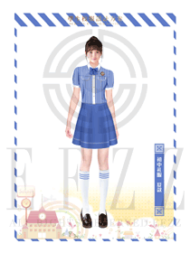 原創設計淺藍色短袖女款學生服制服款式圖017