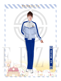 原創設計藍色女款運動服學生服制服款式圖027