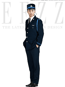 藏藍色長袖保安服西裝服裝款式圖072