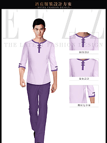 淺紫色男款SPA會(huì)所服務(wù)生制服設(shè)計(jì)圖614