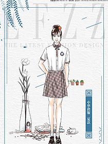 時尚女款格子裙夏裝學生服校服款式設計圖043