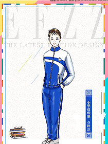 原創設計藍白條紋運動款學生服校服款式圖040