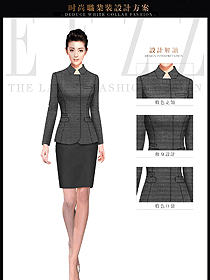 時(shí)尚灰色女秋冬職業(yè)裝服裝設(shè)計(jì)圖1504