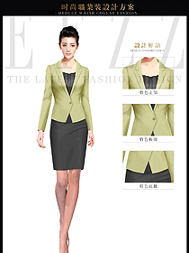 淺黃色女秋冬職業(yè)裝服裝設(shè)計圖1507