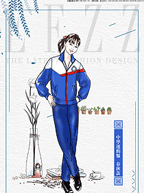 新款藍色運動服女款學生服校服款式圖051