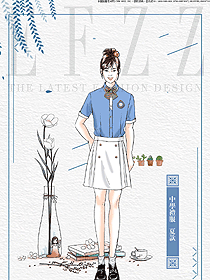 淺藍(lán)色小清新女款學(xué)生服校服款式設(shè)計(jì)圖067