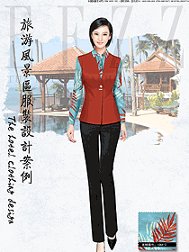 時尚女款西餐服務員服裝款式圖1304