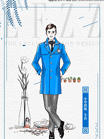 時尚藍(lán)色長袖男款學(xué)生服校服款式設(shè)計(jì)圖072