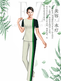 時尚短袖女款按摩技師服款式設計圖1452