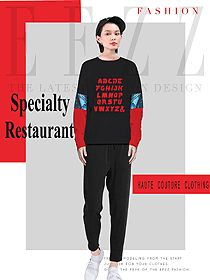 原創設計長袖女款快餐廳服務員服裝款式圖268