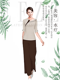 時尚灰色女款按摩技師服款式設計圖1459