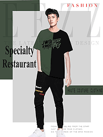 新款短袖男款快餐店服務員制服設計圖274