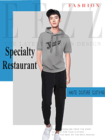 時尚短袖男款快餐廳服裝款式設計圖275