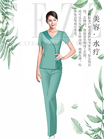 新款短袖女款按摩技師服款式設(shè)計(jì)圖1465