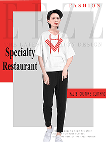 原創(chuàng)設(shè)計女款快餐廳服務(wù)員服裝款式圖300