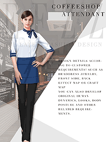 新款白色女款快餐店服務(wù)員制服設(shè)計圖303