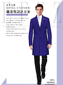 新款藍色男職業裝大衣服裝款式圖114