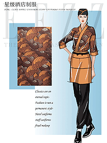 時尚女款日式餐廳服裝款式圖325